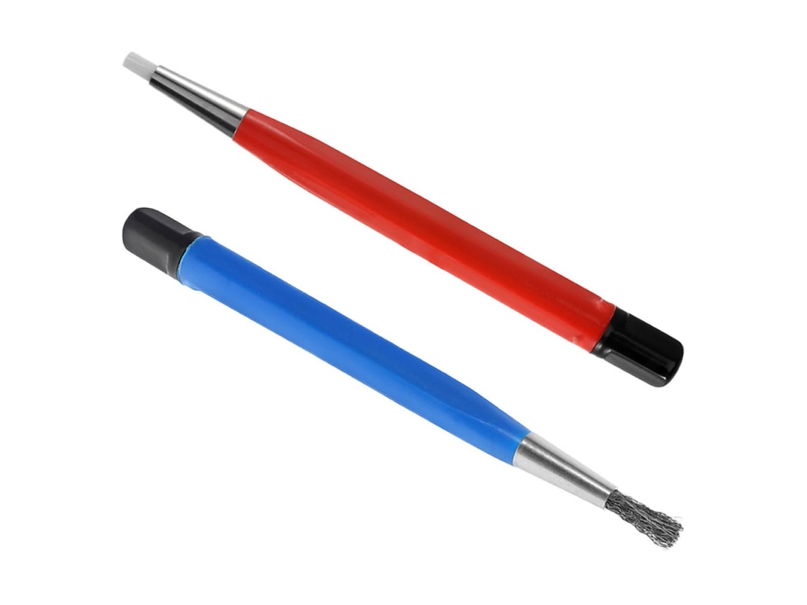 Conjunto De 2 Escovas De Limpeza Antirriscos E Caneta Lixadeira Com Cabo De Plástico.