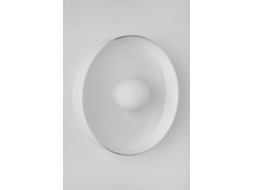 Aplique De Parede Para Casa De Banho Jaxal Vidro Branco Ø35 Cm Sklum
