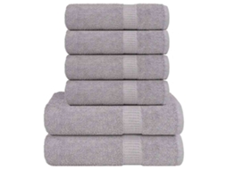 Vidaxl 6pcs Conjunto De Toalhas Frogn 360 G/m² Cinza