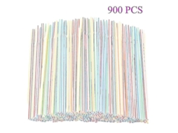 900 Canudos Plásticos Descartáveis para Festas/bares/lojas de Bebidas/casa 8.3 Polegadas
