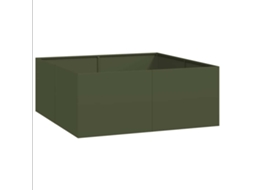 Planter, Planters Vidaxl Verde Aço (100 X 100 X 40 Cm)