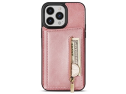 Capa Para Iphone 15 Pro Max Pele Sintética Rosa