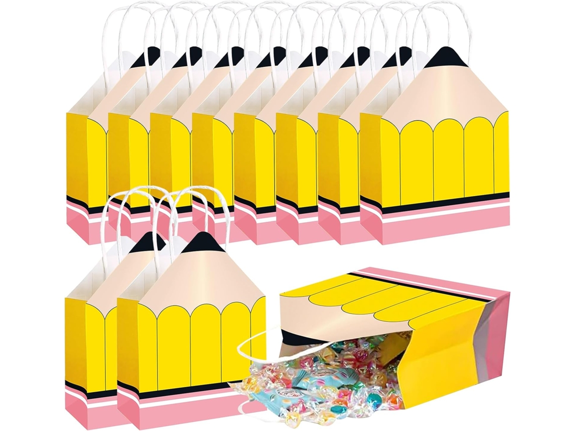 Sacos De Papel Em Formato De Lápis Para Decoração De Sala De Aula
