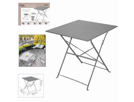 Mesa Dobrável de Metal Java 70 X70 X H71 Cm Antracite FORNOR