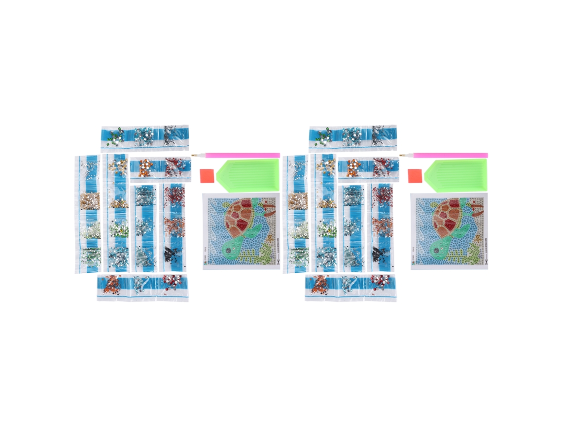 2 Set Pintura De Diamantes 5d Diy Manual Bordado Cruzado Para Niños Decoración Artesanía