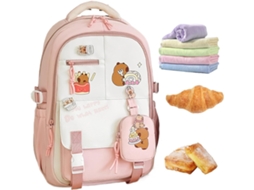 Lurelia Mochila Capivara Em Nylon, Bolsa Escolar Leve De 1 Kg Para Uso Diário