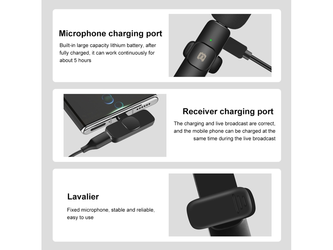 Micrófono Sem Fio Para Android E Smartphone, Ideal Para Vlogging E Gravação