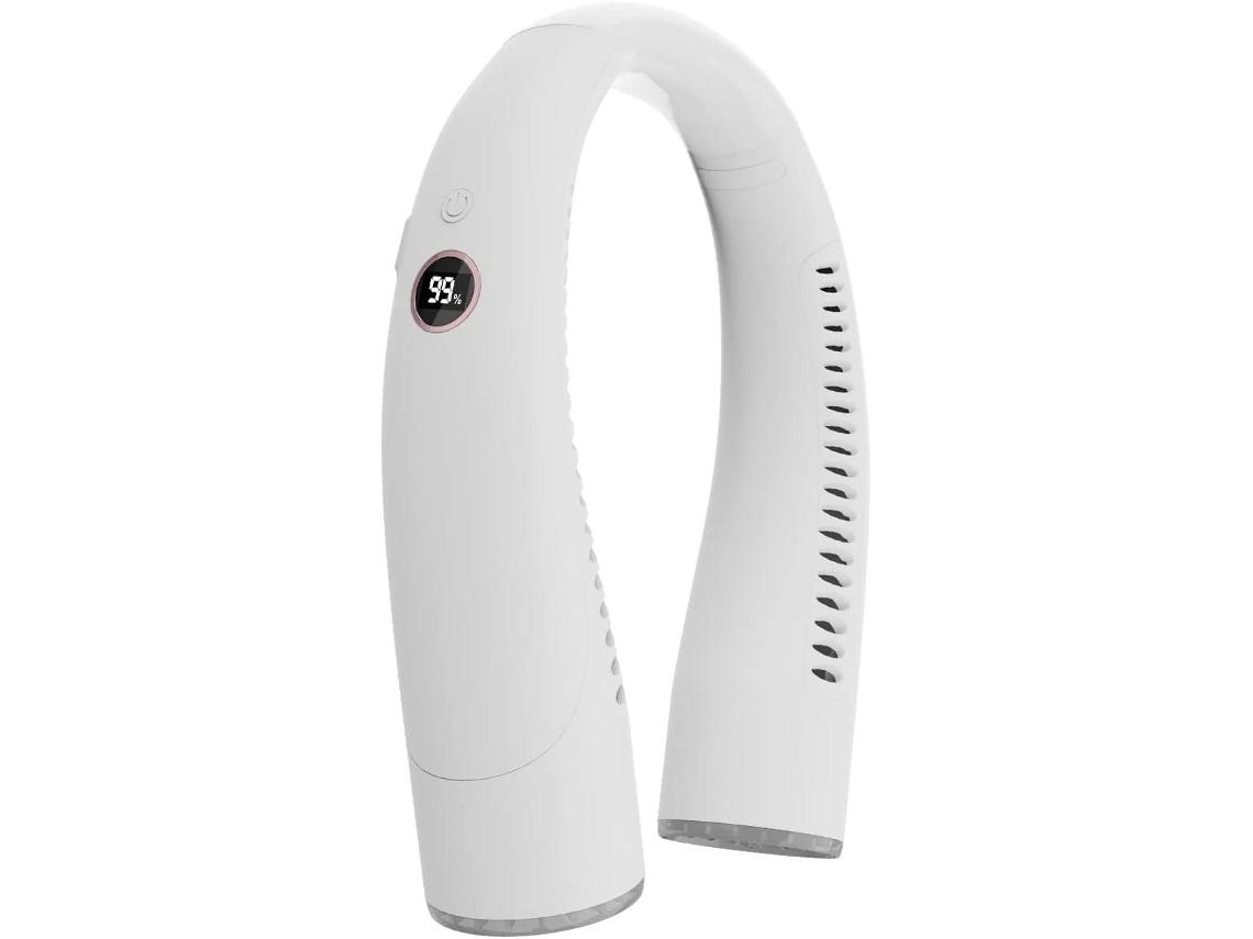 Ventilador de Pescoço Portátil Usb 4000mah Velocidade do Vento Ajustável Ângulo de Rotação Ajustável em 180° MDUG (branco)