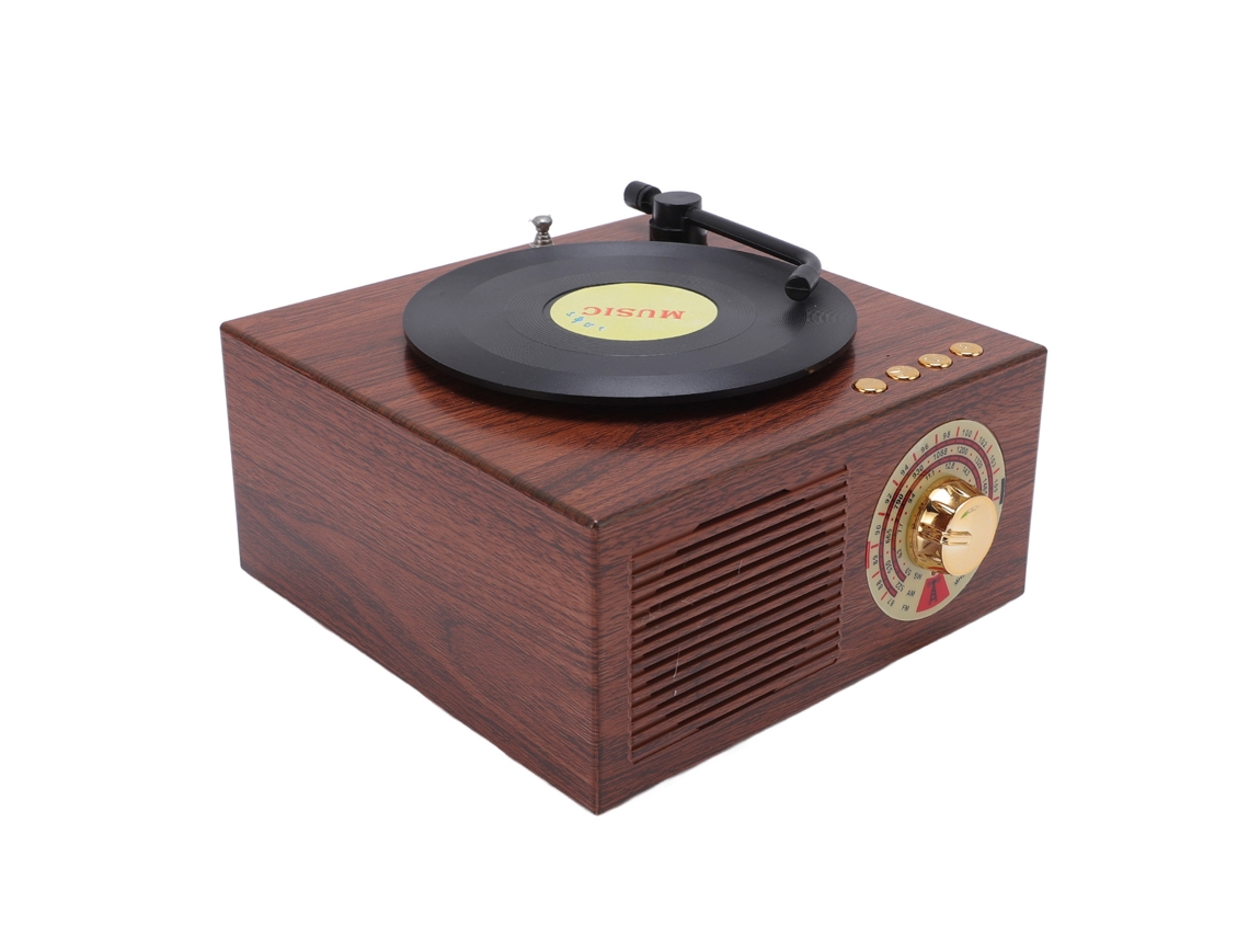 Primerox caixa de Som Vintage Fonógrafo com Bluetooth Subwoofer Rádio para Casa Escritório