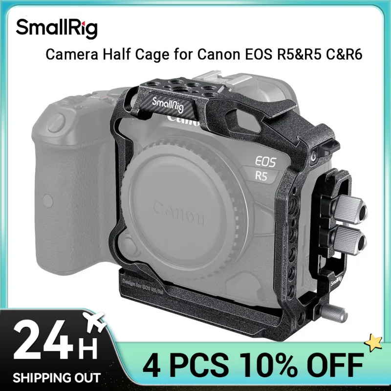 Meia Cage De Câmera ''black Mamba'' Para R5/r5 C/r6 Com Abraçadeira De Cabo Usb-c De Rosca Manual