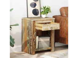 Vidaxl Mesa de Apoio com 1 Gaveta e 1 Porta, Madeira Reciclada