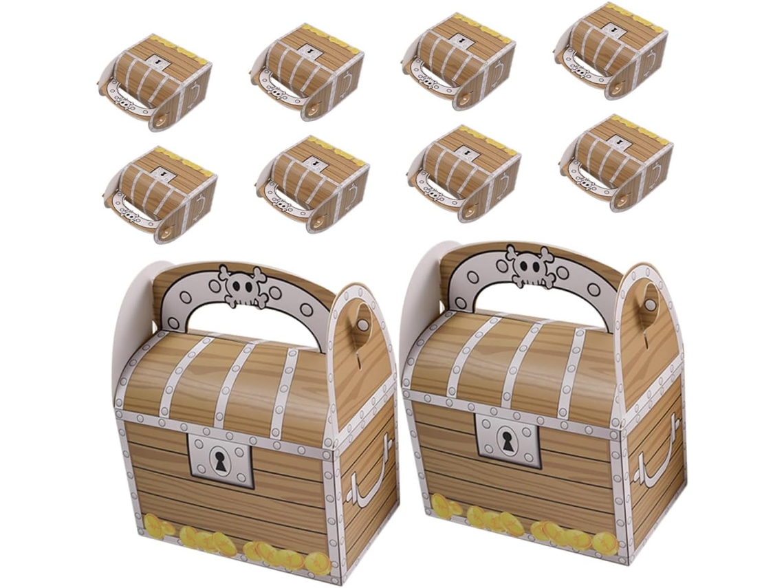 Caixas De Doces Papelão Com Tema Pirata, Tamanho Compacto, Pacote Com 10 Unidades Para Festas Infantis E Aniversários