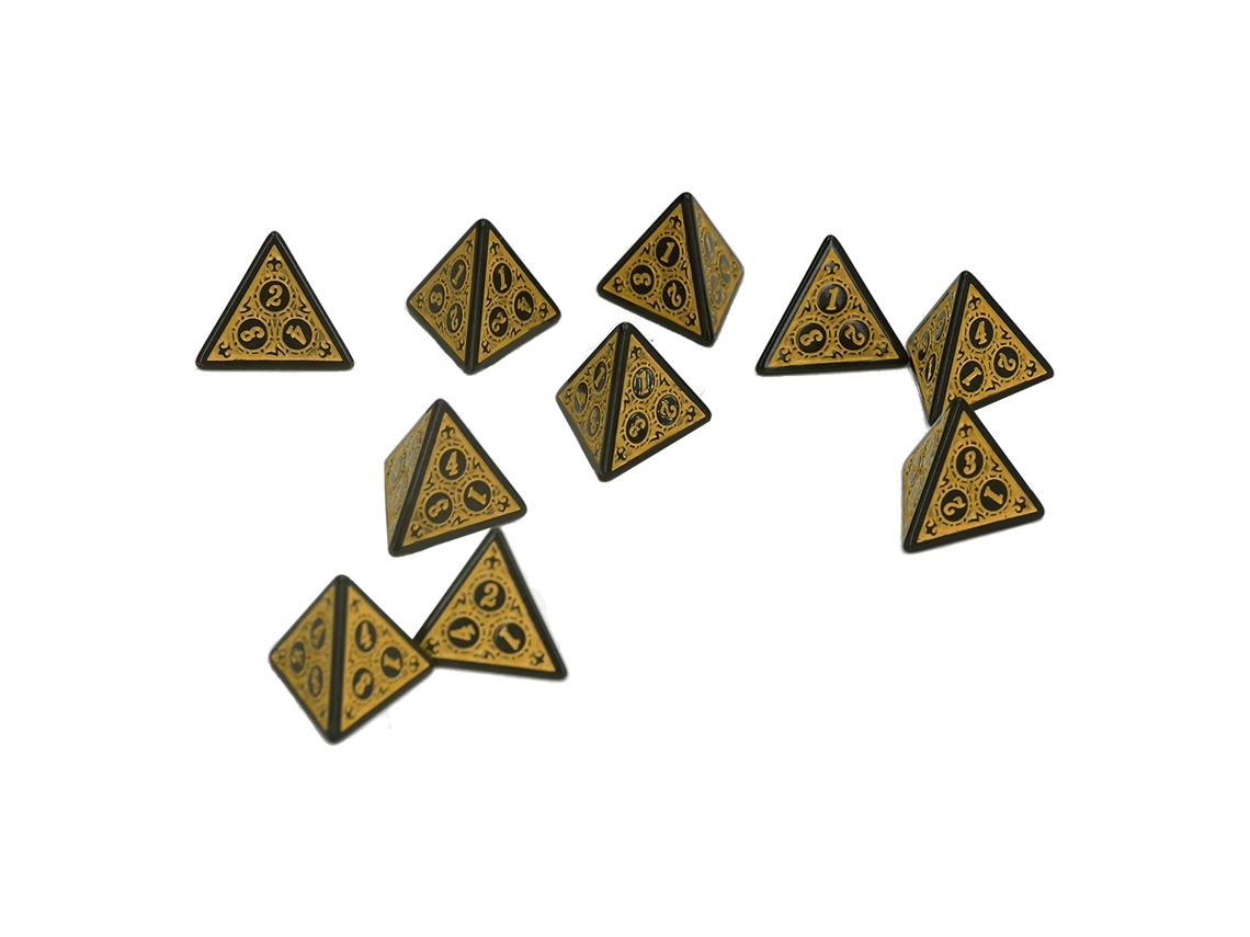 Primerox conjunto de 10 Dados Poligonais de Acrílico para Rpg e Jogos de Tabuleiro Dnd com Números Claros