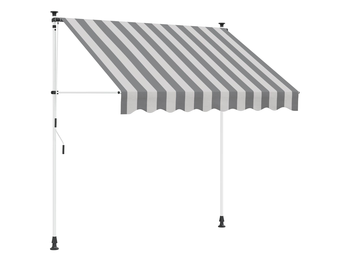 Vidaxl Toldo Retrátil Manual Antracite E Branco 400 Cm