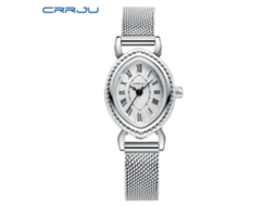 Relógio Feminino À Prova D'água Com Numerais Romanos (branco), Pulseira De Malha Simples, Movimento De Quartzo.