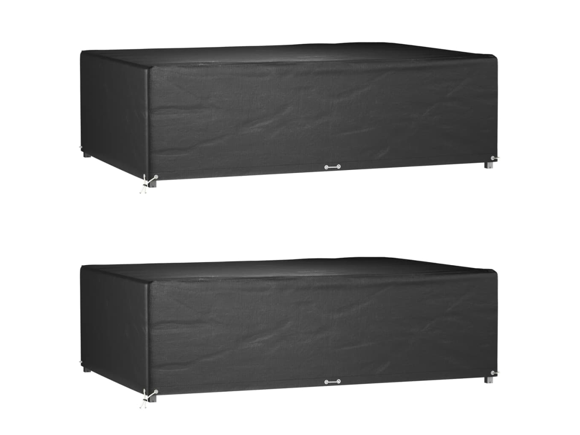 Vidaxl Capas P/ Mobília Jardim 2 Pcs 12 Ilhós 227x152x65 Cm Retangular