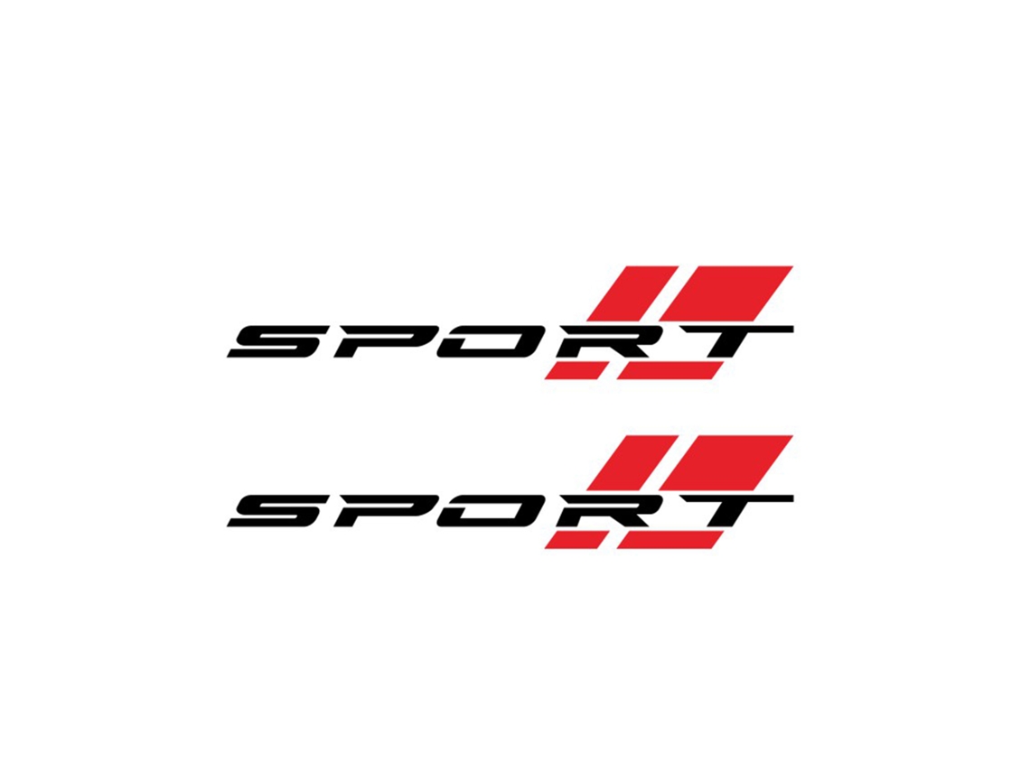 2pcs Car Sticker Sporty Look Waterproof Adhesive Decal Black Vehicle