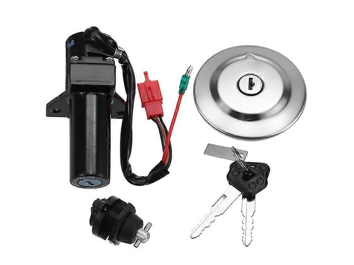 Conjunto Chave Interruptor Ignicao Capacete Combustivel Ybr125 Ybr 125 2007-2014 Negro Plata