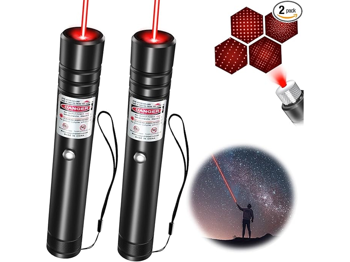 Ponteiro Laser Vermelho, Alta Potência, Longo Alcance, Adequado Para Lanterna Tática De Ecrã De Tv/led/lcd 2 Unidades Hexinyigjly