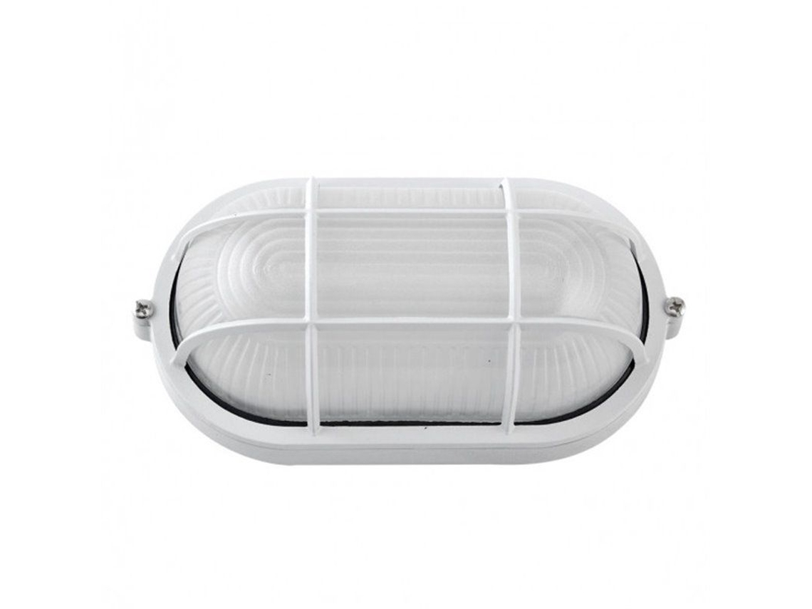 Luminária De Parede Oval Grande Branca 1xe27 11,5x27,5x15,5 Cm Fabrilamp