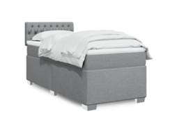 Vidaxl Cama com Molas/colchão 100x200 Cm Tecido Cinzento claro