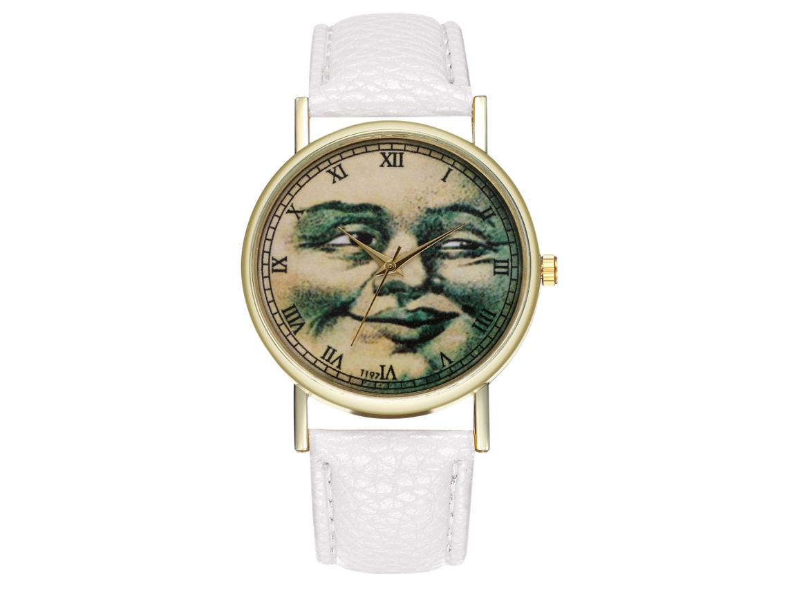 Reloj De Muñeca Unisex De Cuarzo Con Dial Redondo Analógico Blanco Zhoulianfa