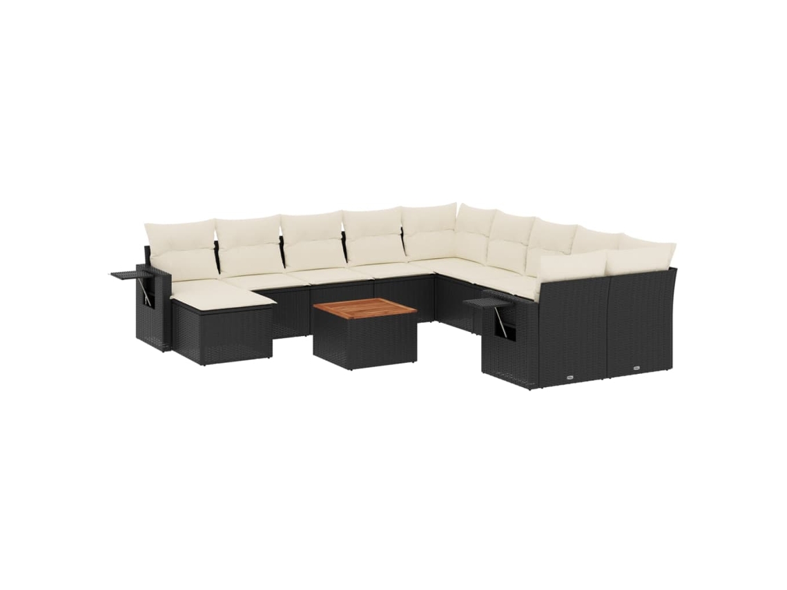 Garden Sofa Set, Garden Sofa Sets Vidaxl Preto Rattan / Vime (n/a)