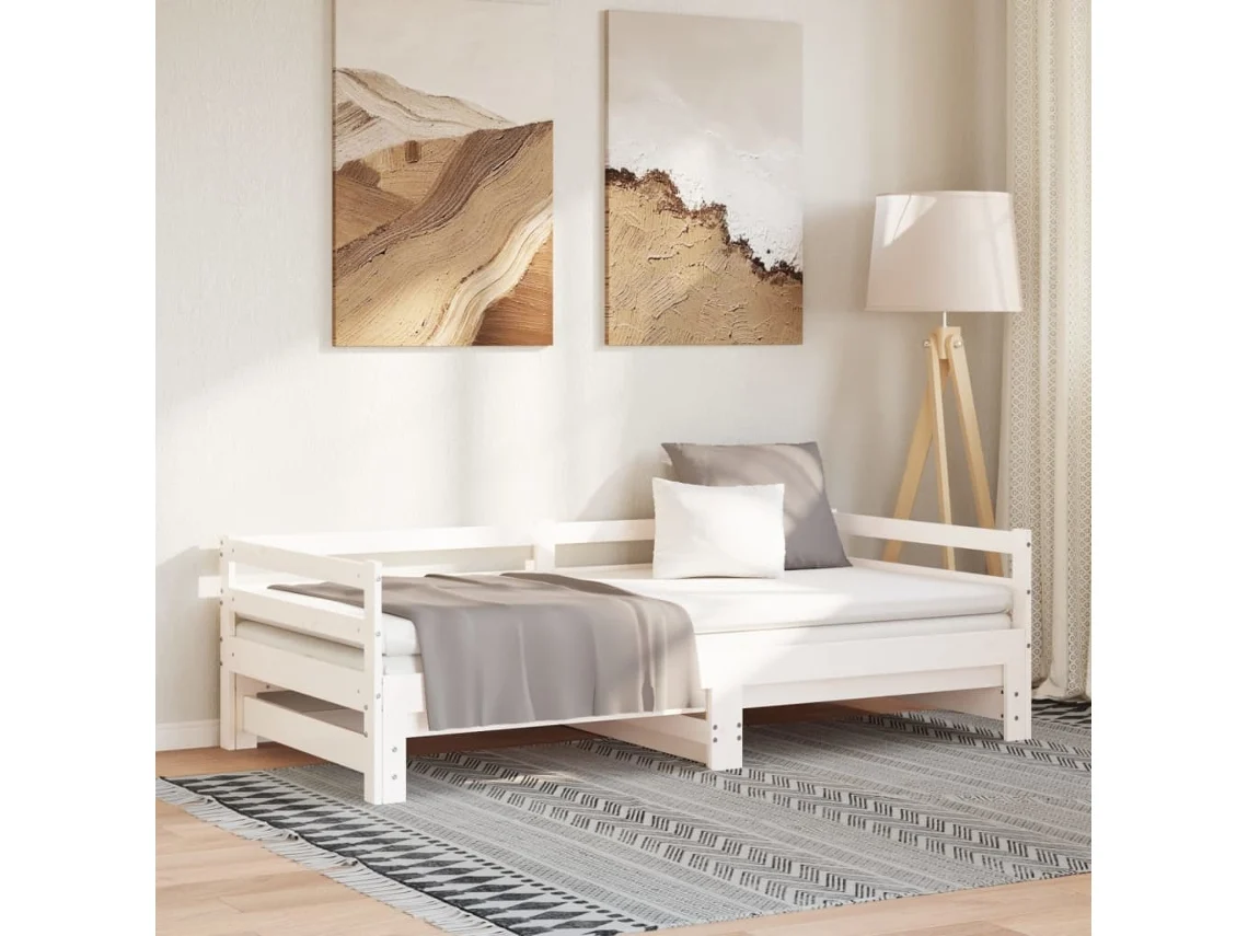 Vidaxl Estrutura Sofá cama de Puxar Sem Colchão 90x190 Cm Branco