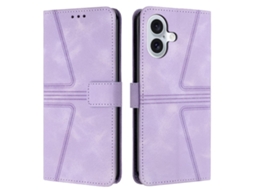 Capa De Couro Para Iphone 16 - Triangular - Cor Sólida