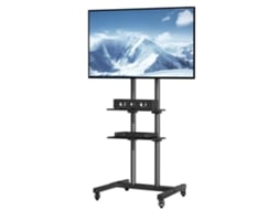 Suporte Para Tv Móvel Ajustável 32 70” Com Prateleiras, Rodas E Gestão De Cabos Tekmaquinas