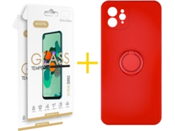 Capa + 2 Películas para iPhone 11 Pro Max ACCETEL Vermelho