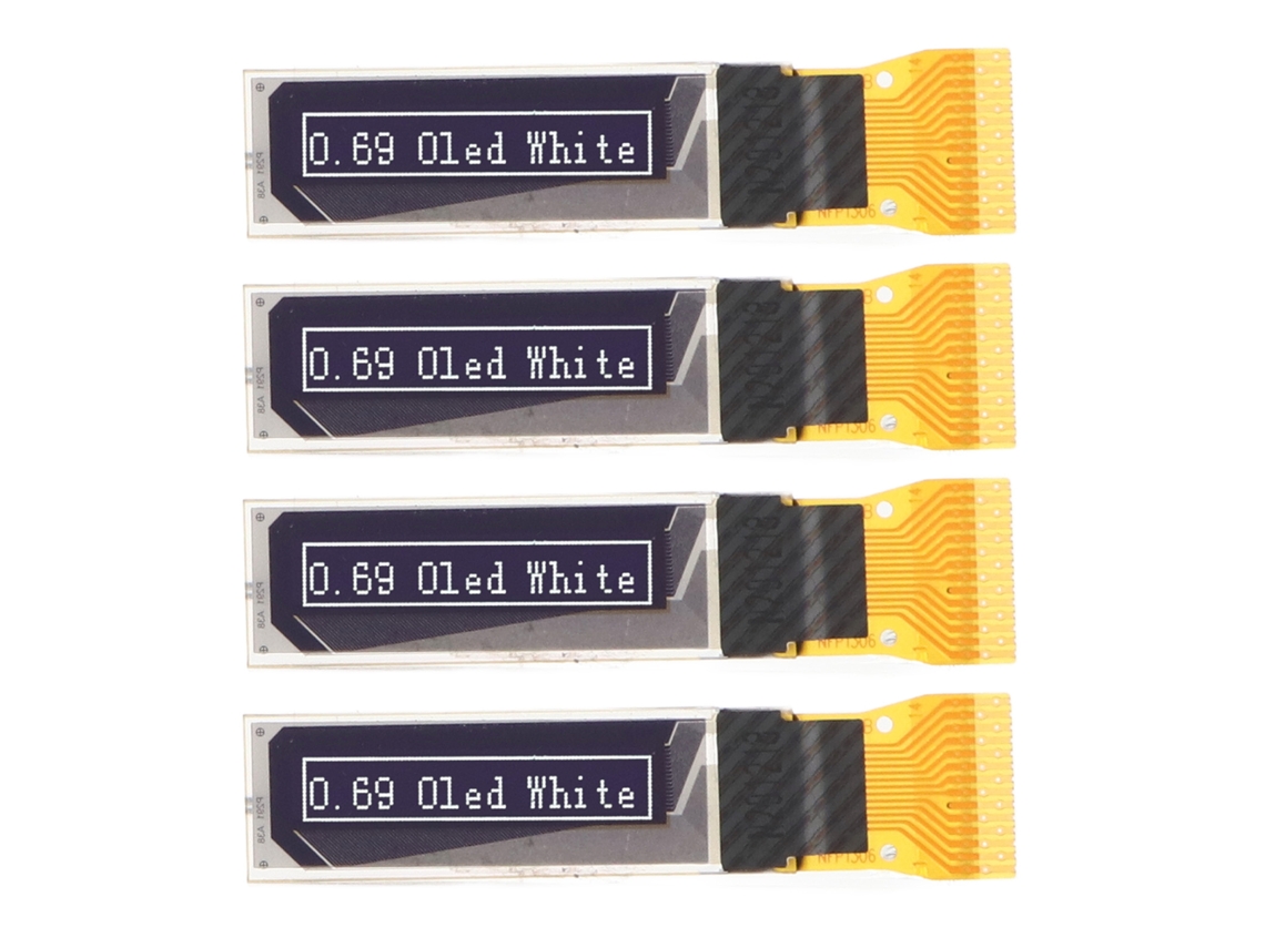 Kit de Módulo de Pantalla LCD Digital 0.69 Polegadas 96x16 Interface Spi Iic 14 Pinos (4 Peças) S/MARCA