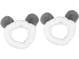 Conjunto De 2 Faixas Elásticas De Panda Para Cabelo, Acessórios Para Cuidados Faciais E Atividades.