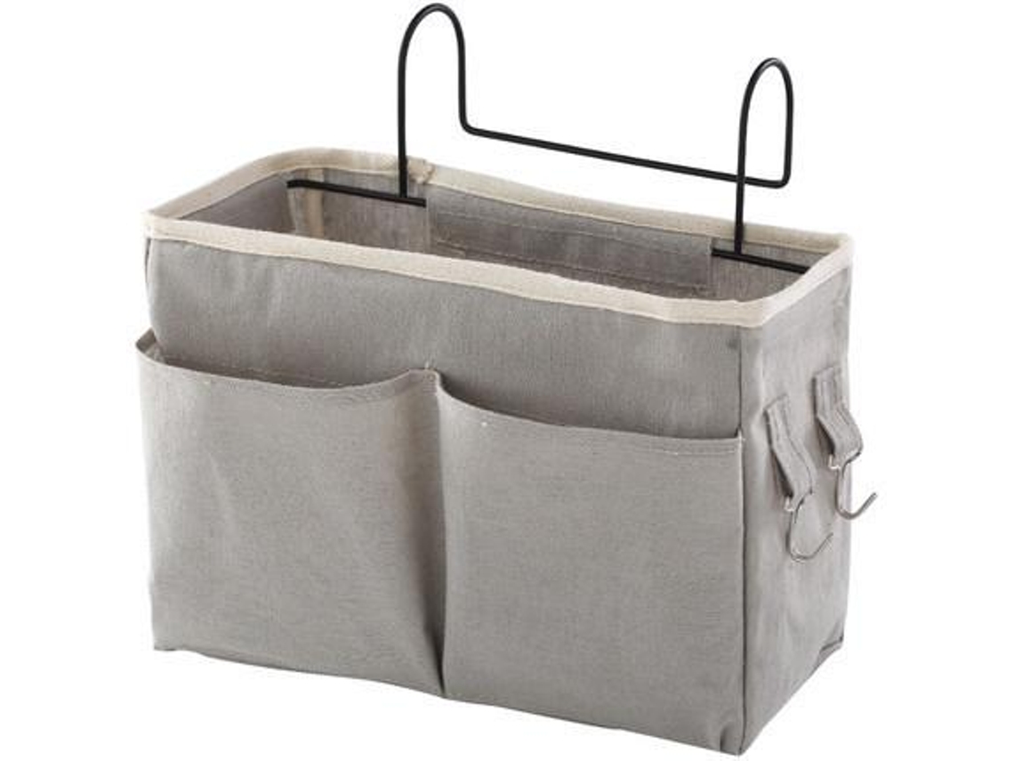 Bolsa de lona impermeável Slowmoose para pendurar na cabeceira da cama, organizadora para casa, mesa e escola (Cinza)