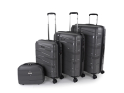 Conjunto de Malas Rígidas Pp JASLEN Stuttgart Marrom Metálico 48X75X29 Cm 92L