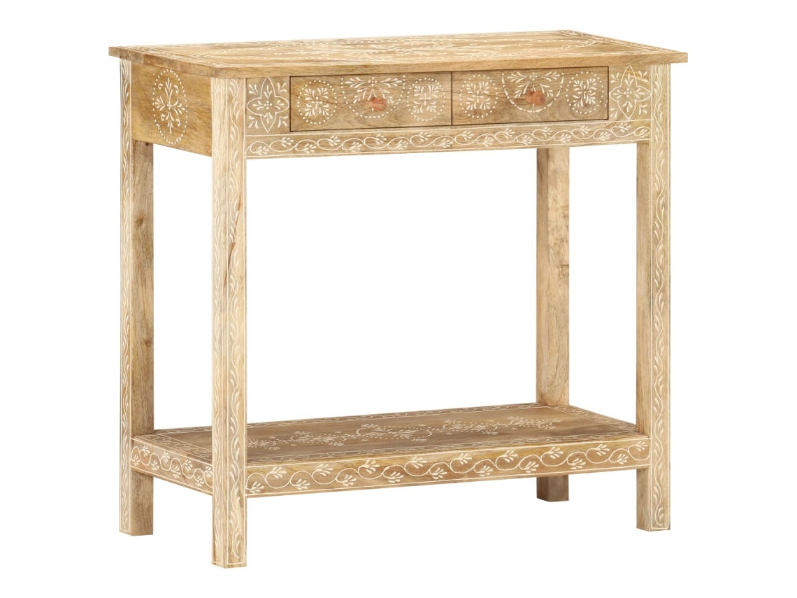 Vidaxl Mesa Consola 80x35x74 Cm Madeira De Mangueira Maciça