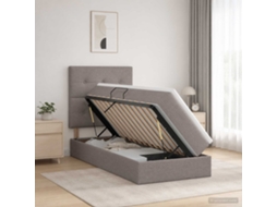 Vidaxl Cama Com Arrumação E Colchão Cinzento-acastanhado 90 X 200 Cm