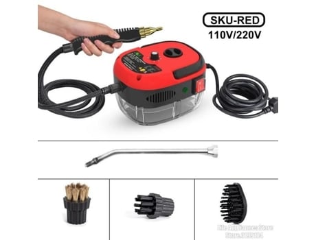 Limpador a Vapor Portátil de Alta Temperatura de 2500 W Máquina de Limpeza de Livros a Vapor Pressurizada com Cabeças Red-220V RNCYN
