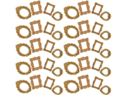 Conjunto 40 Miniaturas Porta Retratos Resina Dourada Diversas Cores Design Elegante Resistente Desbotamento GOKOCO
