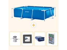 Piscina com Estrutura Retangular 220x150x60 Cm 5 peças Scb121 INTEX