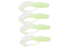 Fishing Lures (salted Silicone Long Tail Swimming) Curly Worm Soft Bait Luminous Artificial Fishing Tackle 4 Pieces Per Pack
