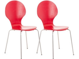 2x cadeira empilhável ergonómica DIEGO vermelho CLP