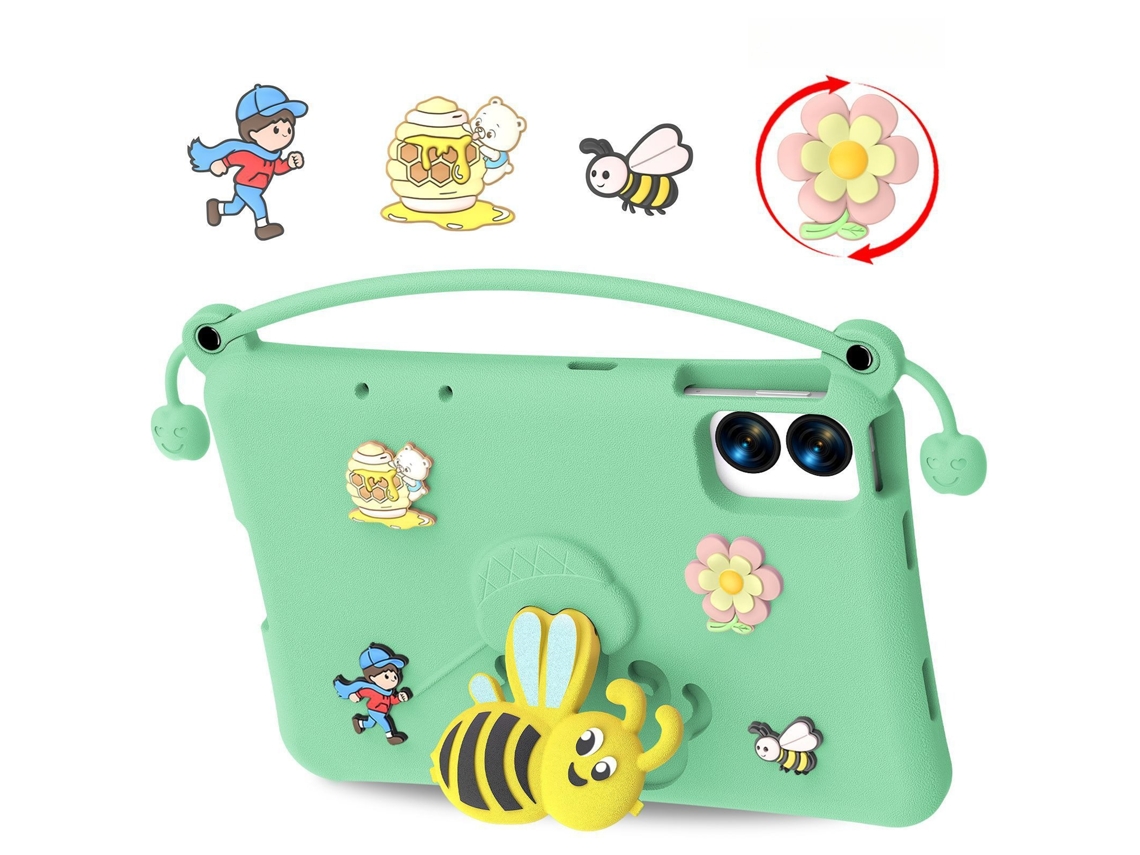 Capa Para Lenovo Idea Tab Plus Tb-361fu 12.1"(2025) Silicone Macio E Fofo, Com Suporte. Verde Hexinyigjly