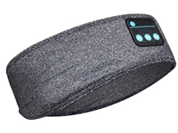 Fones Bluetooth Sem Fio para Dormir JIAPEI com alto-falantes finos, confortável, cinza