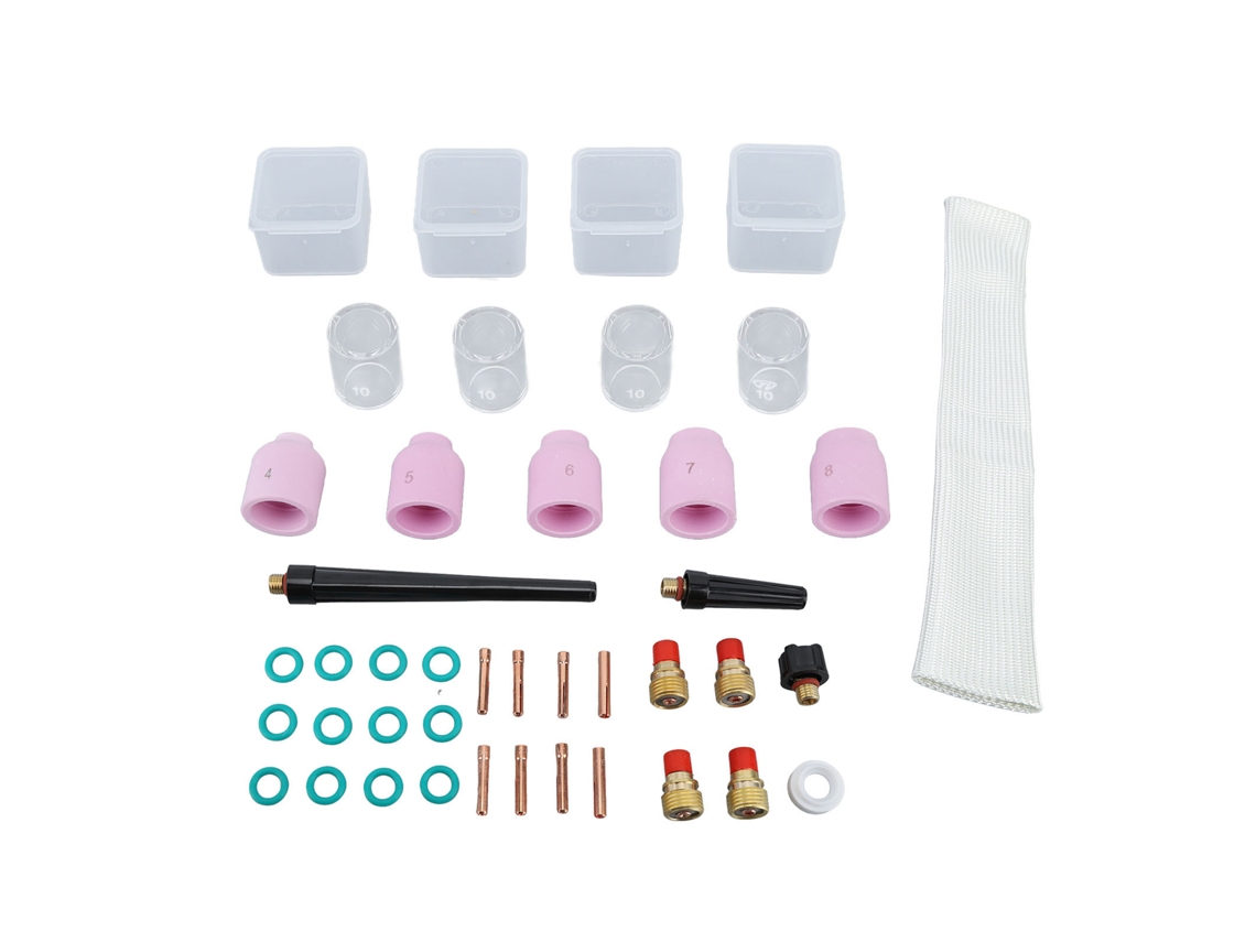 Kit De Lentes De Gás Tig Com 38 Peças, Acessórios Para Soplete De Plasma E Soldadura Tig Wp9 20 25