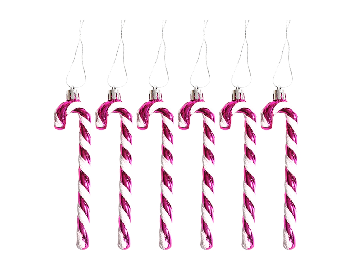 Laxiscreed Pack Com 6 Palitos De Natal Candy Canes Vermelhos De 13cm Para Decoração Festiva
