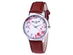 Reloj De Pulsera De Aleación Con Dial Redondo Analógico De Cuarzo Pareja Café
