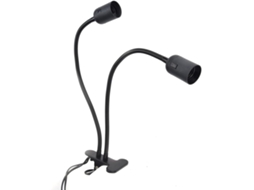 Soquete De Mesa Com Braço Articulado Duplo Ajustável E27/e26 Preto, Com Ajuste De 360 Graus Para Lâm Gokoco