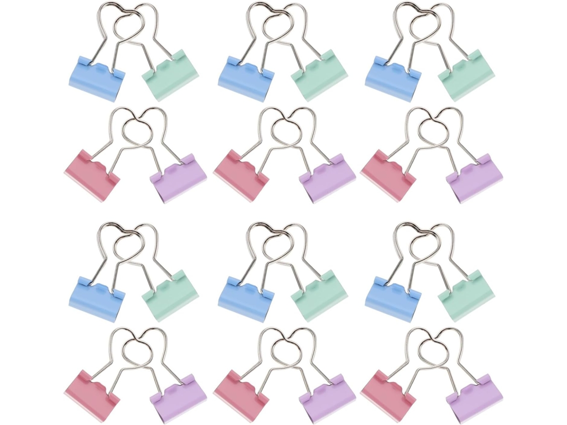Clipes de papel metálicos em formato de coração da Iplusmile, pequenos e resistentes, ideais para organizar documentos e