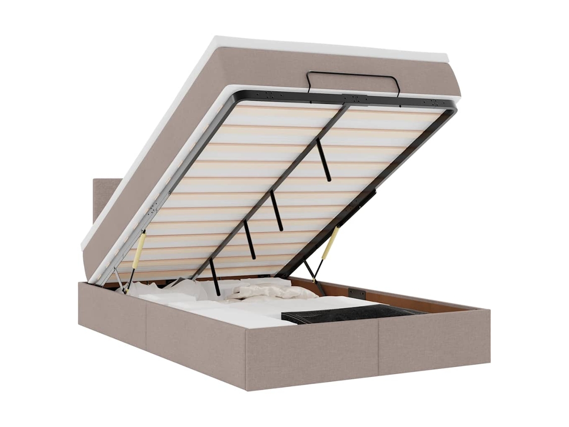 Cama Otomana com Colchão Leds Cinza Acastanhado MAISON EXCLUSIVE (120x190 cm)